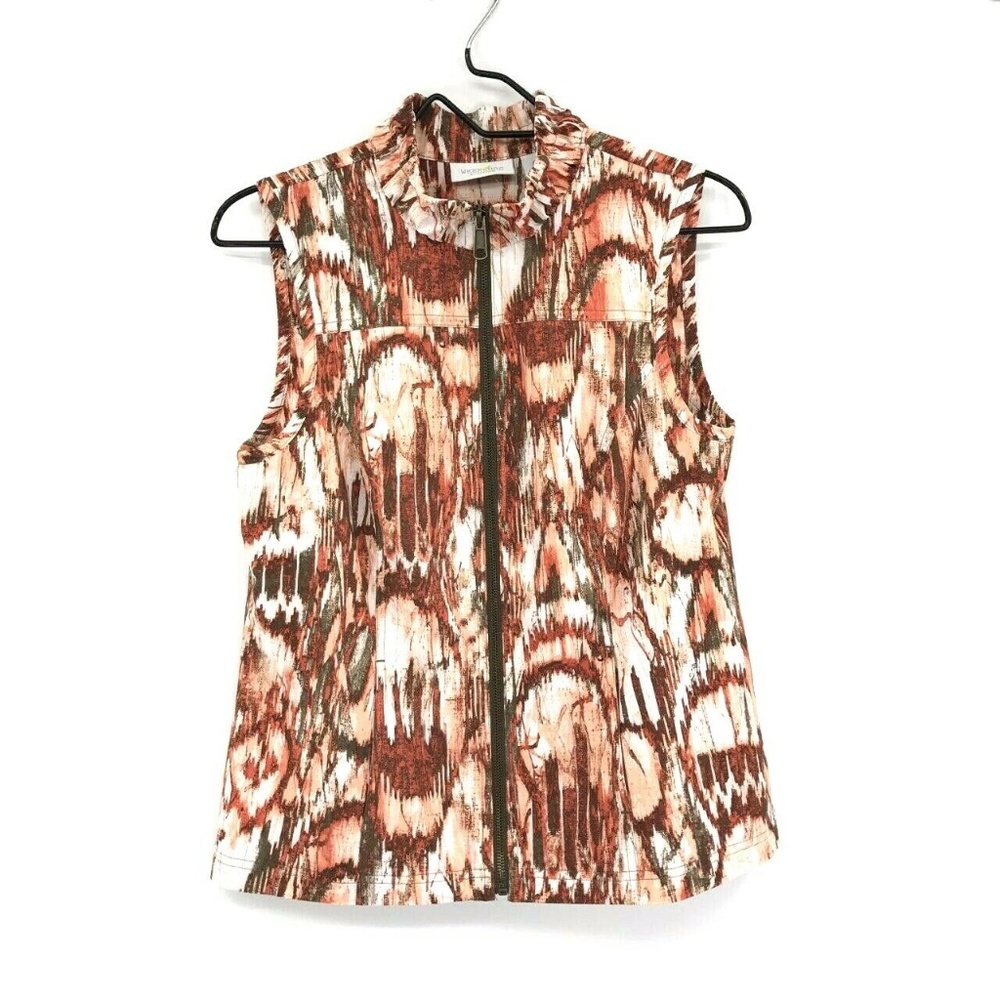 Chico's Weekends Wind Breaker Abstract Vest Sz S/4